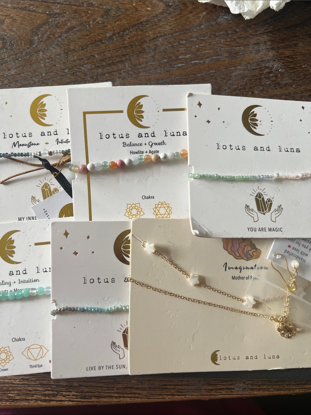 NWT Lotus and Luna lot bracelets & necklace